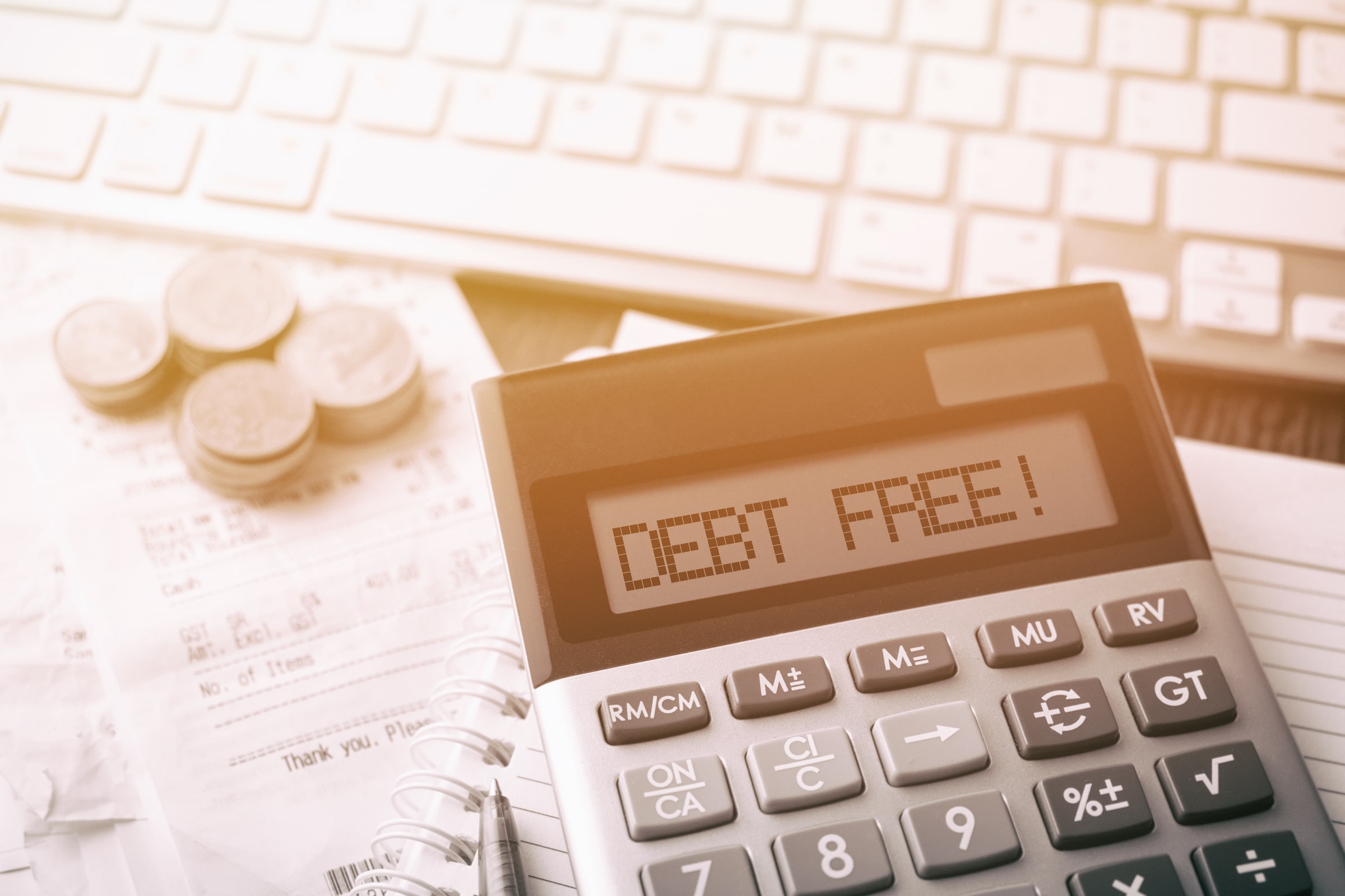 Debt free on calculator